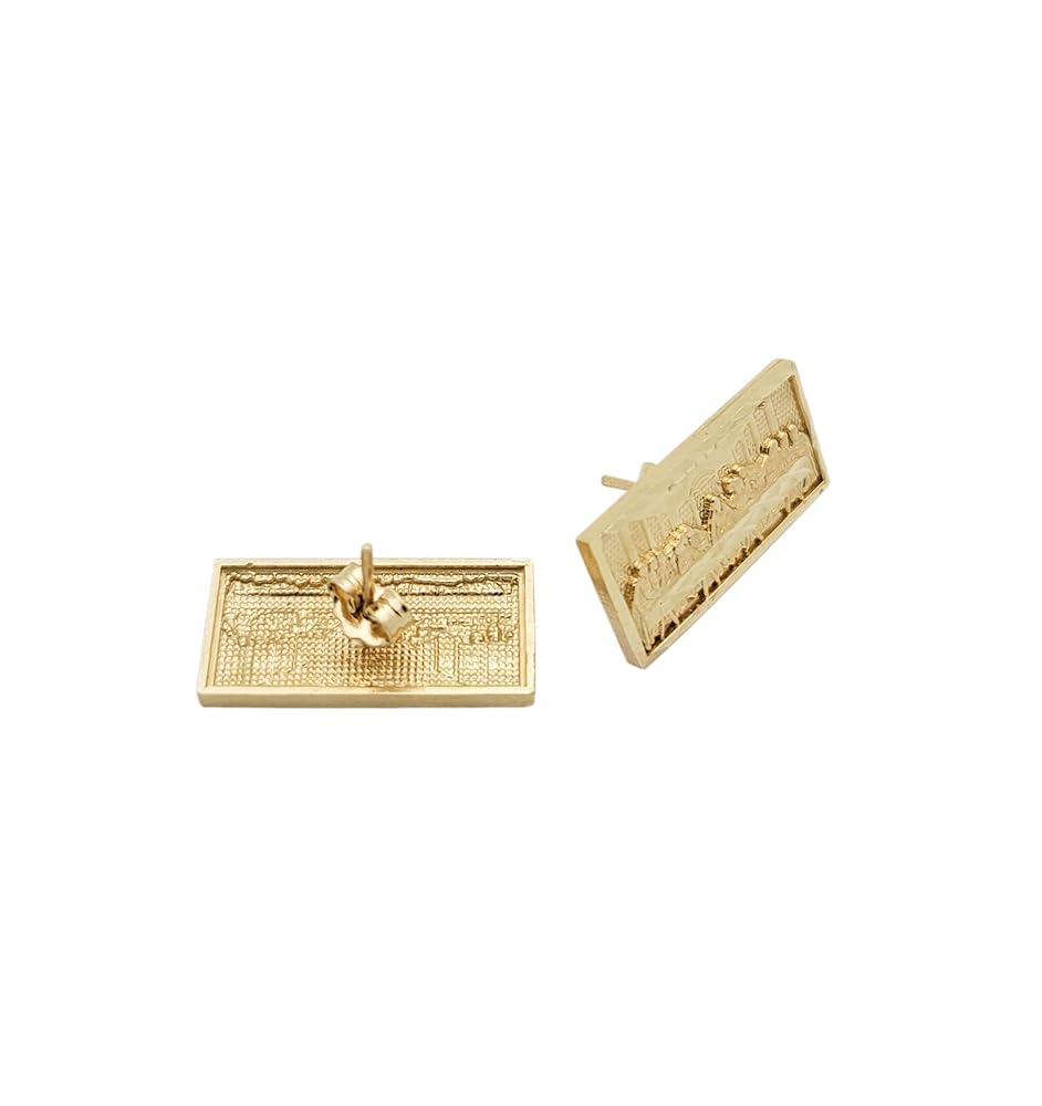 Amazon.com: Men's Gold Last Supper Earrings 10K Yellow Gold